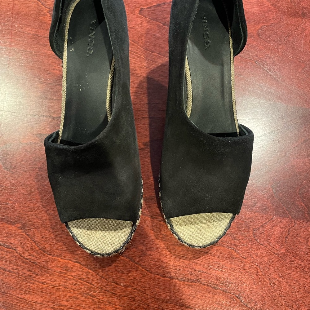 Vince Black wood Women's open toe Shoes